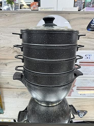 поровое: Многоярусная пароварка-кастрюля Vicalina VL-6028, 28 см - Комплект: 1 — 2