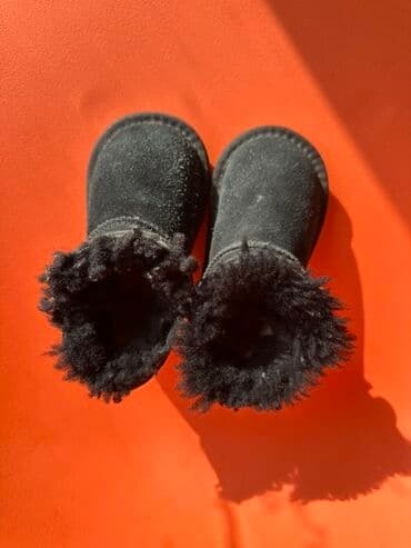 обувь рабочий: Детские зимние угги, черные - Материал верха: замша. - Внутри: густой — 2