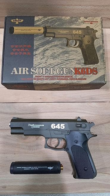огнестрел: Игрушечный пистолет AirSoft Gun K6D (модель «645») - Тип: пружинный — 7