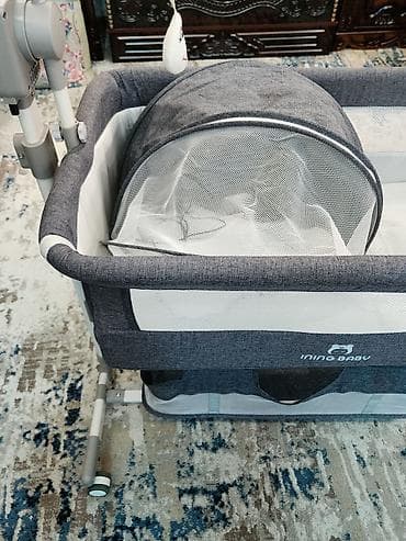 мода: Детская прикроватная колыбель/кроватка ING Baby (бренд на бортике — — 1