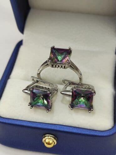 свадебное платье для высокой невесты: Набор украшений, Проба 925, Женские, Новый — 4