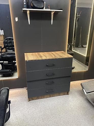 стол с выдвижными ящиками: Комод для одежды, Без зеркала, ЛДСП, цвет - Серый — 1