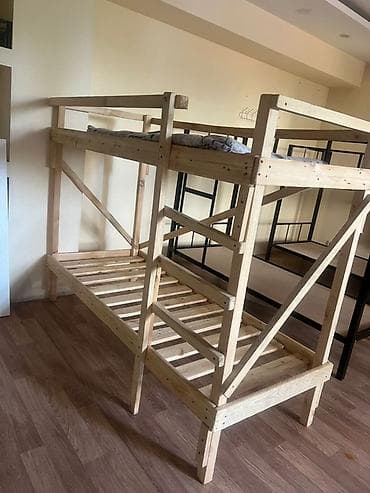 bunk bed: Двухъярусная деревянная кровать - Материал: массив дерева — 4