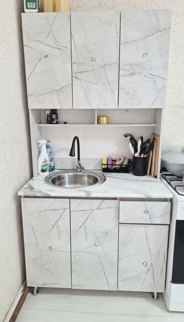 шкафы с зеркалом: Кухонный гарнитур, Новый, цвет - Серый, Самовывоз, Платная доставка — 1