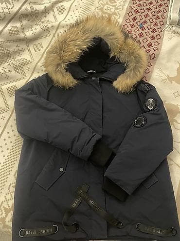 мехом: Пуховик, Длинная модель, С мехом, С капюшоном, Оверсайз, Стандарт — 1