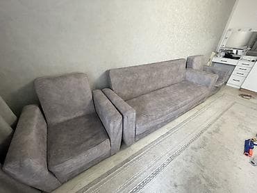 2 этажный диван: Комплект мягкой мебели, Б/у, Самовывоз, Платная доставка, цвет - Серый — 1