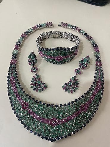 платье 44: Эксклюзивный комплект ювелирных украшений натуральные природные камни — 5