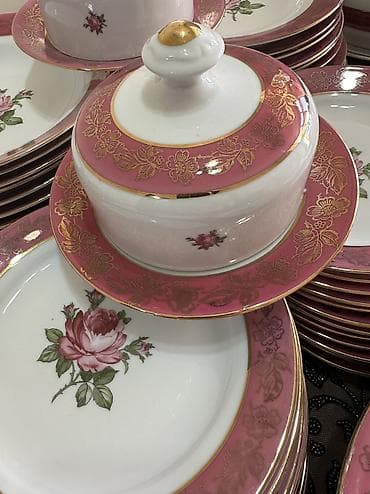 Аксессуары для кухни: Столовый сервиз “Роза” ГДР на 12 персон в идеальном состоянии — 7