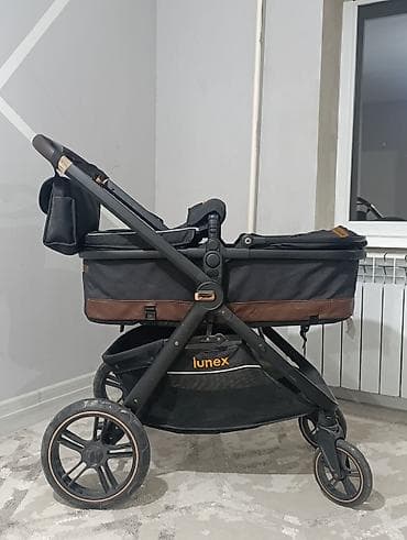 кожанные брюки: Коляска, Другой бренд, цвет - Черный, Б/у, Самовывоз — 1