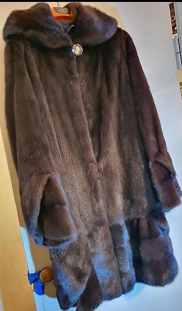 apple magic mouse 2: Шуба, Норка, По колено, С капюшоном, 2XL — 1