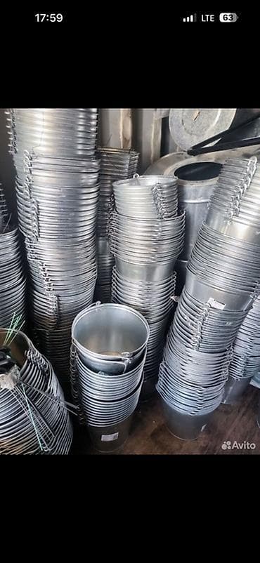 железный ведро: Оцинкованные металлические ведра - Материал: сталь с цинковым — 1