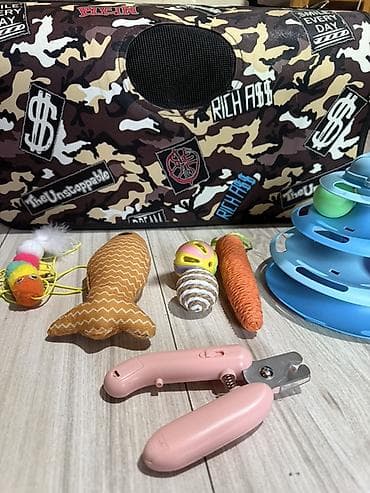 купить переноску для кота: Набор для кошки: переноска + игрушки и аксессуары Состав: - Складная — 3