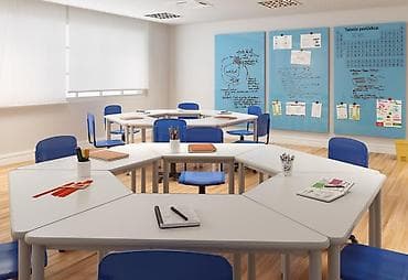 Раскройные столы: Парта, Парта трансформер, Детская, Металл, цвет - Белый — 1