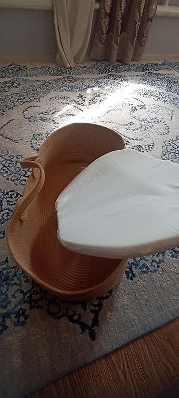 детскую кроватку с люлькой: Люлька, Новый, Переноска, цвет - Бежевый, Самовывоз — 4