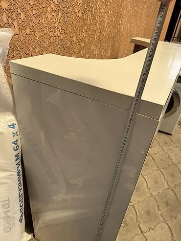 бек абад: Ресепшен-стойка (угловая/П‑образная) из ЛДСП с глянцевым фасадом - — 3