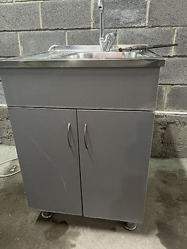 тумба с мойкой: Тумба для кухни, С мойкой, Напольная, цвет - Серый — 1