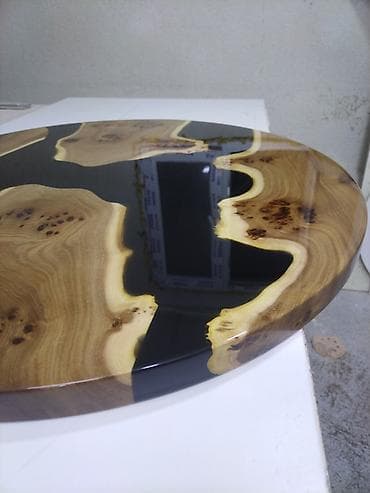 стол из эпоксидки: Журнальный стол из массива и эпоксидной смолы - Столешница — 3