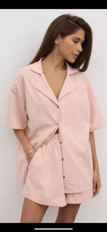 велосипедные шорты: Костюм льняной с шорты рубашка — 4