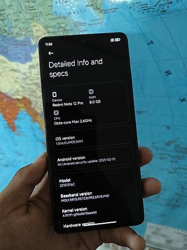 Redmi, Redmi Note 12 Pro 5G, Б/у, 256 ГБ, цвет - Черный, 2 SIM — 5
