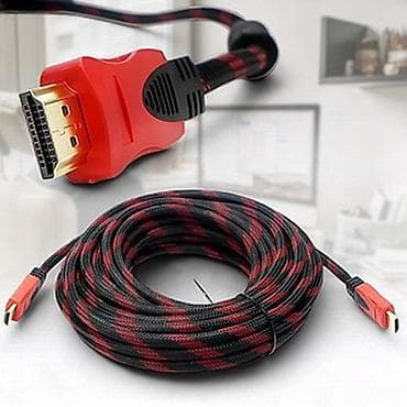 переходник вга hdmi: HDMI кабель, плетёная оплётка (чёрно‑красная), разъёмы HDMI–HDMI (Type — 1