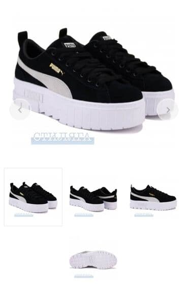 фирменная обувь из италии: Кроссовки на платформе Puma - Цвет: верх — черный, фирменная белая — 4