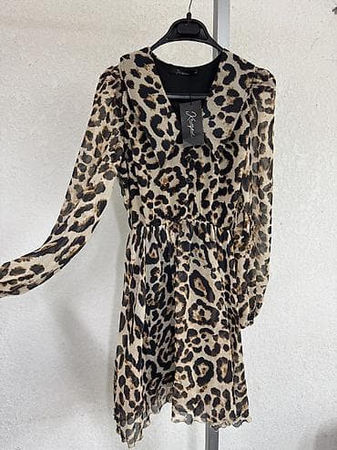 летний платье: Повседневное платье, Лето, Длинная модель, Шифон, S, M, L — 5