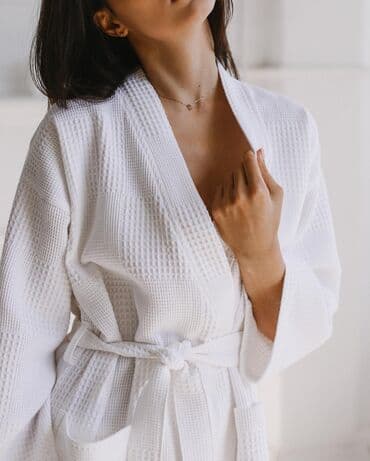 домашние халаты больших размеров: Халат, Вафельное полотно, 6XL, XS, S — 7