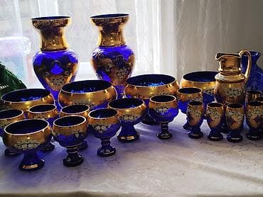 часы 3d: Продам новую редкую чешскую посуду богема синее стекло изумрудный — 3