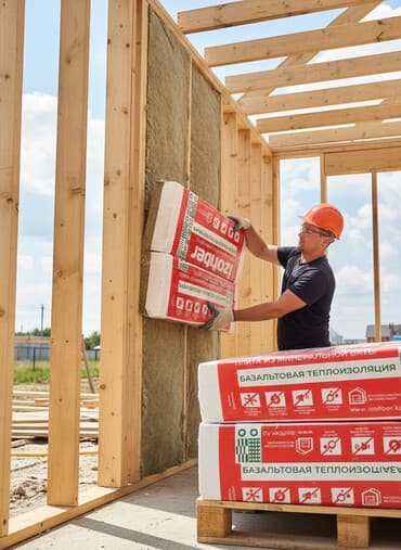 Плиты из минеральной ваты Izofiber для теплоизоляции. Материал