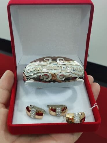 свадебные платья от производителя: Серебряный Комплект+ Билерик с надписями Бейишим Апам Серебро с — 5