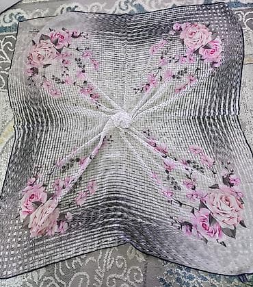 женские полосатые шарфы: Платок, Шаль, Шифон, С узорами — 1