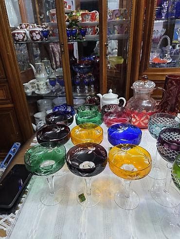 стол комп: Набор цветных бокалов из хрусталя - Тип: бокалы на ножке для — 6