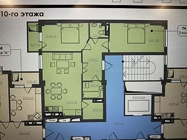 gala group: 3 комнаты, 74 м², Элитка, 4 этаж, Готовая ПСО (под самоотделку) — 2