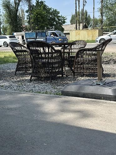 Стол жана отургуч комплекттери: Бакча эмерек комплекти, Креслолор, Ротанг — 8