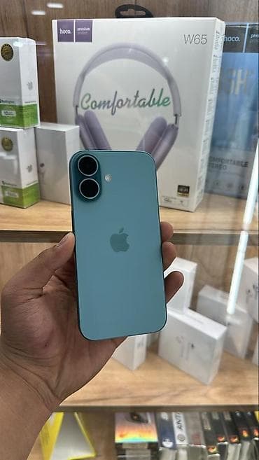 poco c85: IPhone 16, Б/у, 128 ГБ, Голубой, Стилус, 89 % — 2