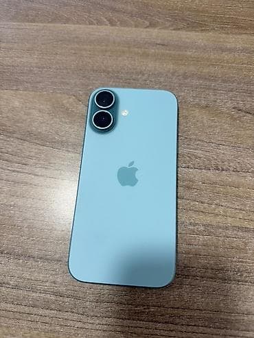 IPhone 16, Б/у, 256 ГБ, Голубой, Кабель