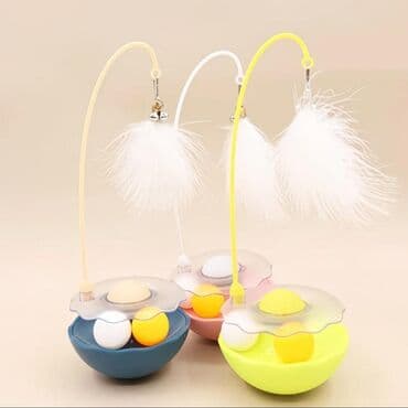 именные ошейники для кошек на заказ: Интерактивная игрушка для кошек «Башня с шариками и пером» - — 3