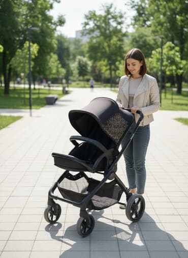 Коляска, цвет - Черный, Б/у