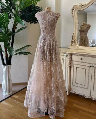 вечерний костюм: Вечернее платье, А-силуэт, Длинная модель, Без рукавов, С пайетками, XS — 2