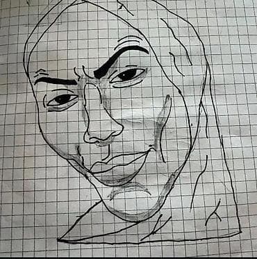 Ручные наброски и иллюстрации на бумаге в клетку. - Графические — 4