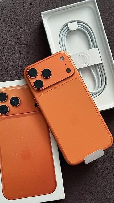 IPhone 17 Pro Max, Новый, 1 ТБ, Оранжевый, Наушники, Зарядное устройство, Защитное стекло, 100 % — 3