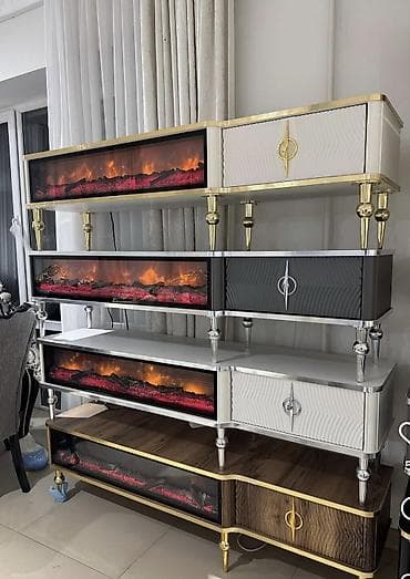 телевизор и тумбочка: Тумба и подставка для телевизора, Напольная, МДФ, Самовывоз, Платная доставка, цвет - Серый — 1