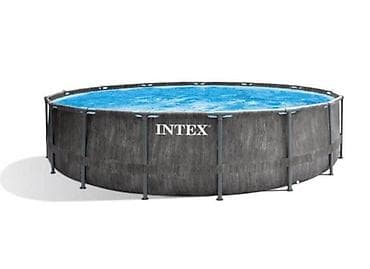 Спорт жана эс алуу: Каркасный бассейн Intex GreyWood Prism Frame 457x122 см + фильтр-насос — 2