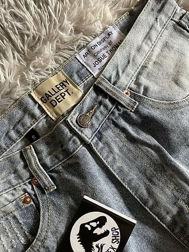 Жынсылар: Джинсы Gallery Dept. - Модель: светло-голубой деним с выбеливанием - — 2