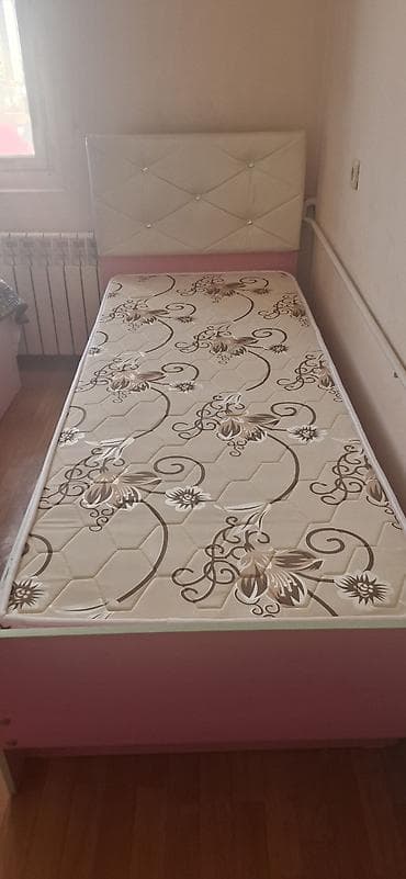 двухьярусная кровать: Односпальная кровать, Б/у, С матрасом, длина - 190 см — 6