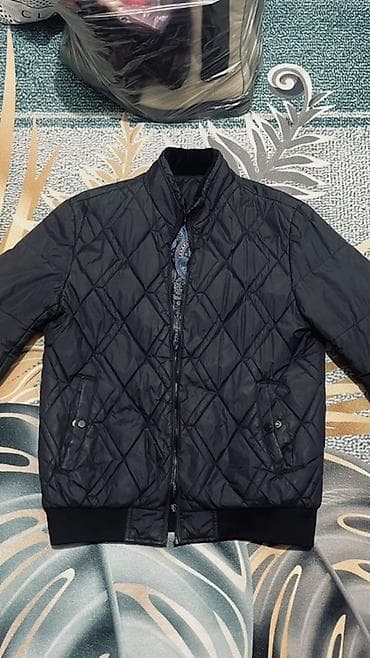 шарф мужской: Мужская стёганая куртка - Цвет: чёрный - Крой: прямой, длина до бедра — 1