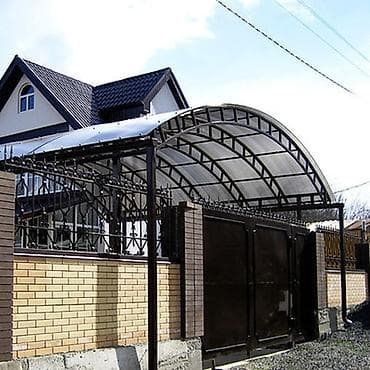 цены на навесы из поликарбоната: Навес, Арочный, Металл, Поликарбонат, Установка — 1