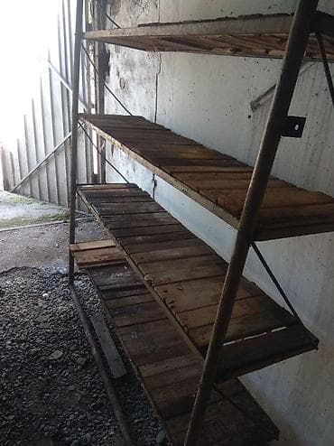 железный полка: Металлический стеллаж с деревянными полками - Каркас: стальная труба — 6