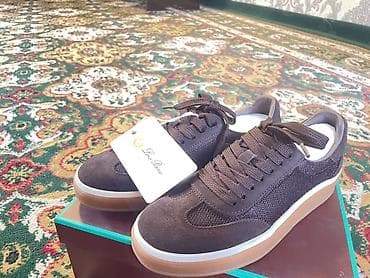 stone island: Кроссовки Loro Piana (на ярлыке) - Цвет: тёмно‑коричневый. - Верх — 1