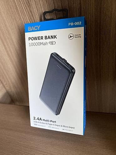 usb type c: Портативный аккумулятор BACV PB-002 - Емкость: 10000 mAh - Ток: до — 1